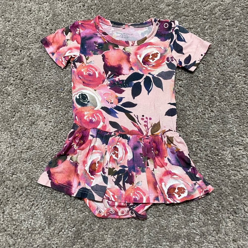 Floral Baby Romper with Skirt